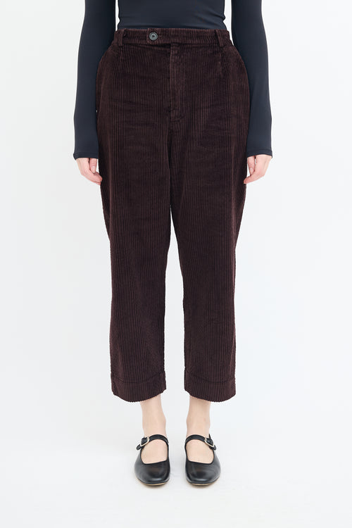 Rachel Comey Burgundy Corduroy Cropped Pant