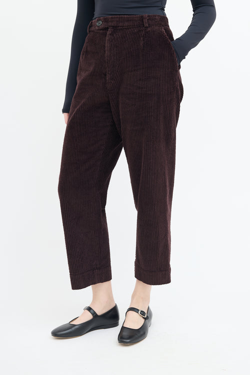 Rachel Comey Burgundy Corduroy Cropped Pant