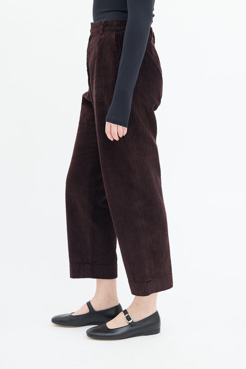 Rachel Comey Burgundy Corduroy Cropped Pant