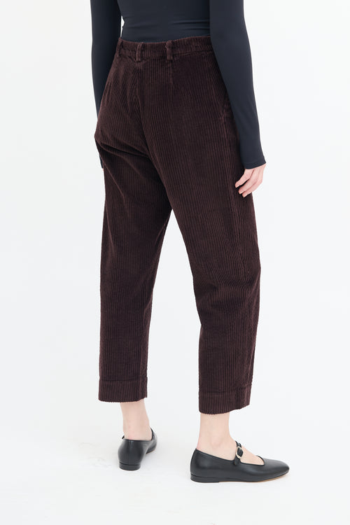 Rachel Comey Burgundy Corduroy Cropped Pant