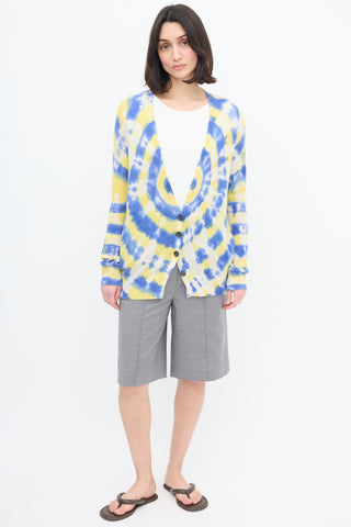 Raquel Allegra Blue 
Yellow Tie Dye Cardigan