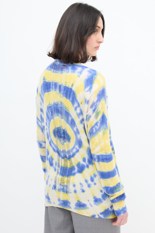 Raquel Allegra Blue 
Yellow Tie Dye Cardigan