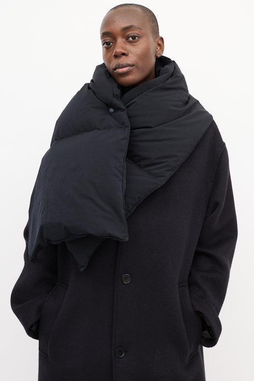 Raey Black Quilted Down Scarf