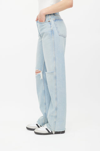 Re/Done Blue Light Wash High Rise Loose Jeans