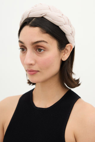 Red Valentino Pink Nylon Braided Headband