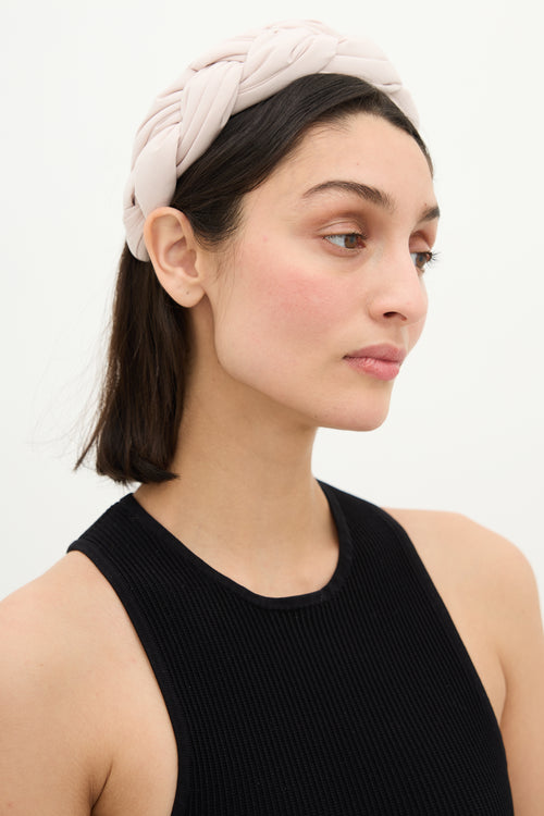 Red Valentino Pink Nylon Braided Headband