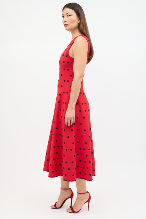 Alaïa Polka Dot A-Line Dress