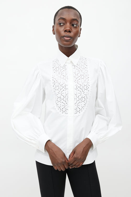 Alaïa White Eyelet Lace Shirt