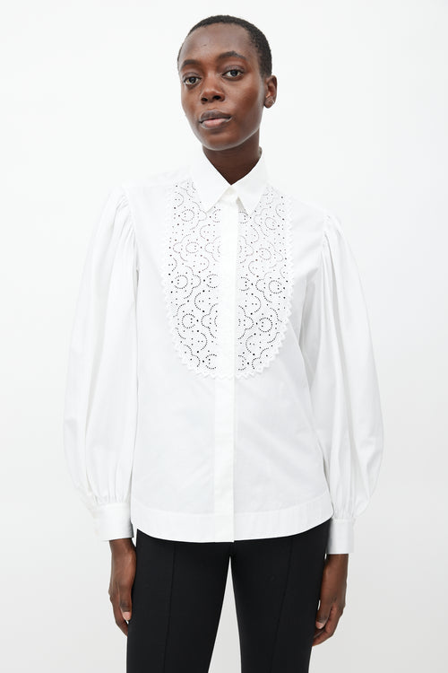 Alaïa White Eyelet Lace Shirt