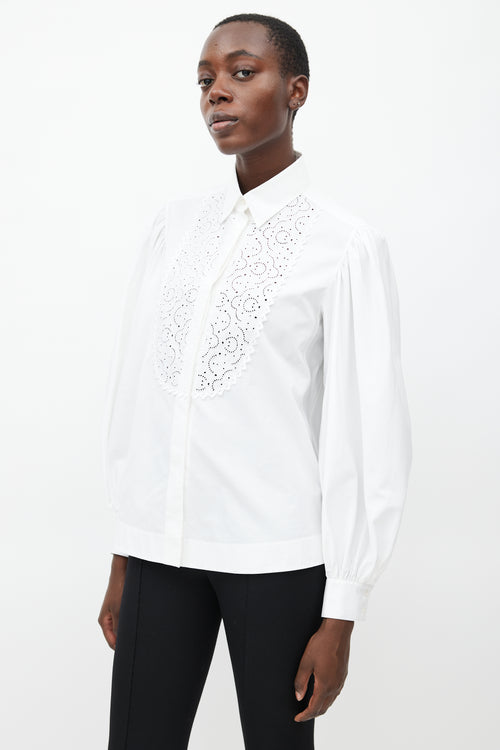 Alaïa White Eyelet Lace Shirt