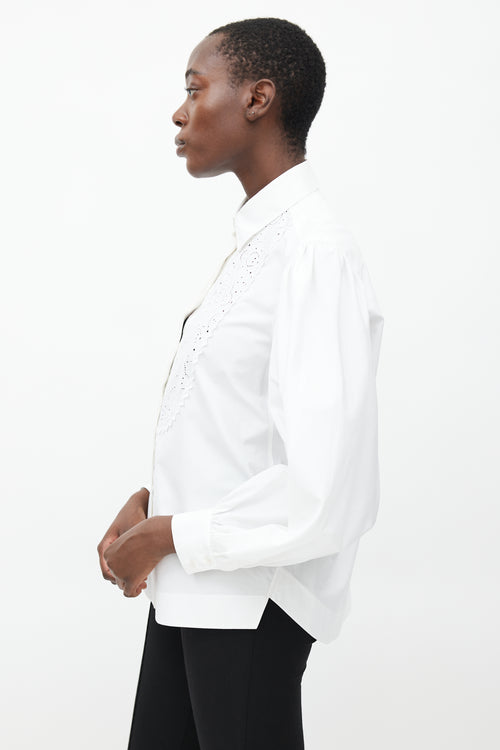 Alaïa White Eyelet Lace Shirt