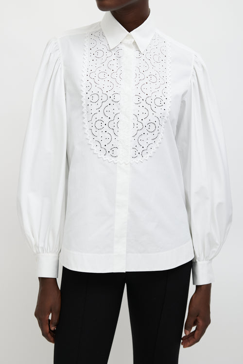 Alaïa White Eyelet Lace Shirt