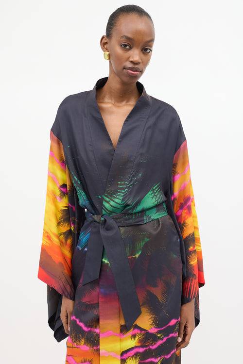 Balmain Resort 2019 Silk Printed Robe