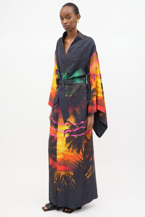 Balmain Resort 2019 Silk Printed Robe