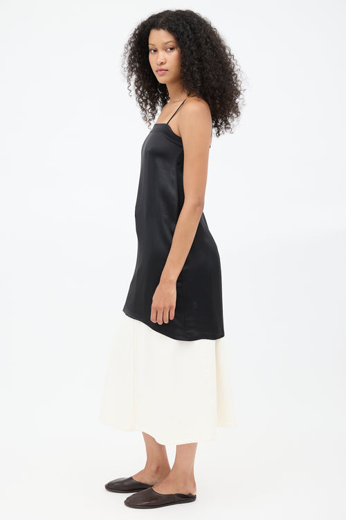 Celine Black Satin Slip Dress