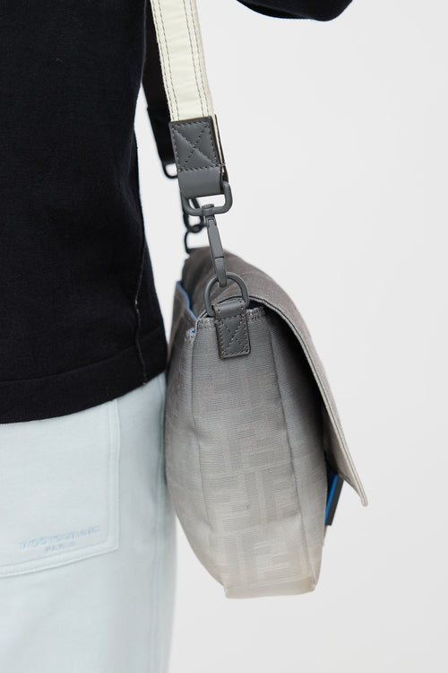 Grey 
Cream Gradient Baguette Messenger Bag