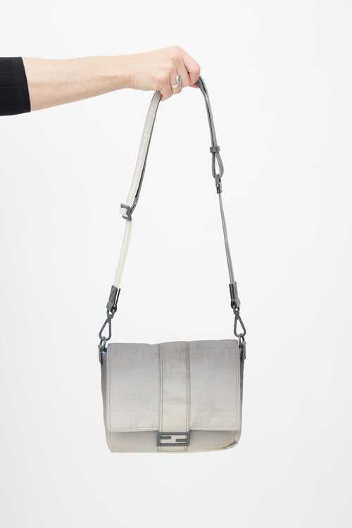 Grey 
Cream Gradient Baguette Messenger Bag