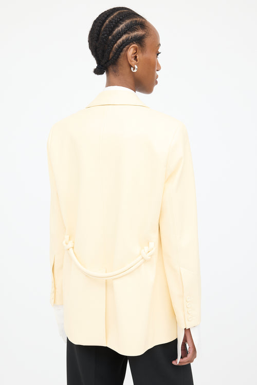 Cream Vegan Leather Blazer