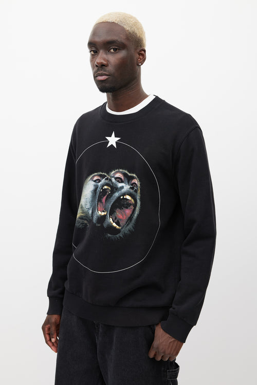 Givenchy Black 
Multicolour Star Sweatshirt