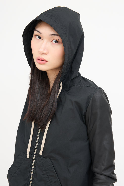 Rick Owens Drkshdw Black Hooded Jacket