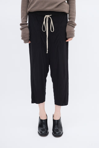 Rick Owens Lilies Black Drop Seat Pant