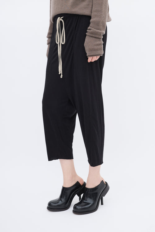 Rick Owens Lilies Black Drop Seat Pant