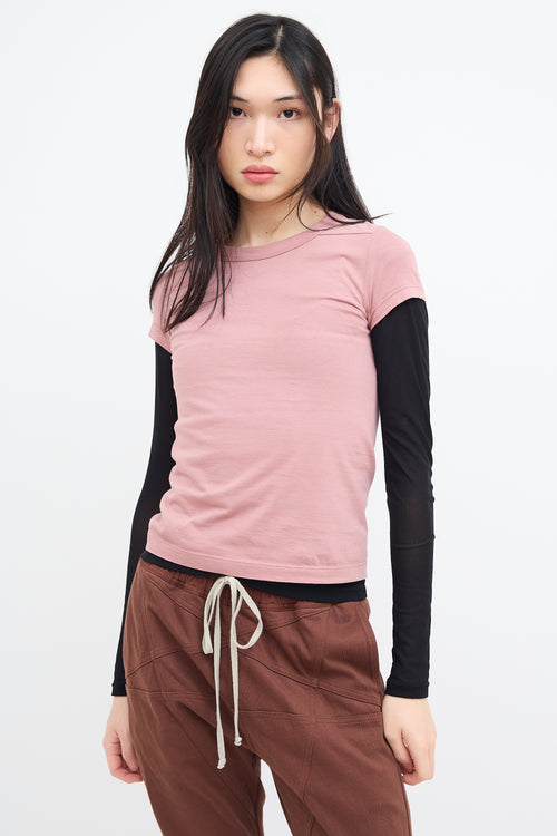 Rick Owens SS 2024 Dusty Pink Short Sleeve T-Shirt