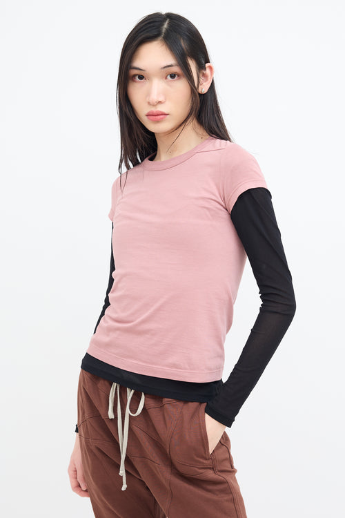 Rick Owens SS 2024 Dusty Pink Short Sleeve T-Shirt