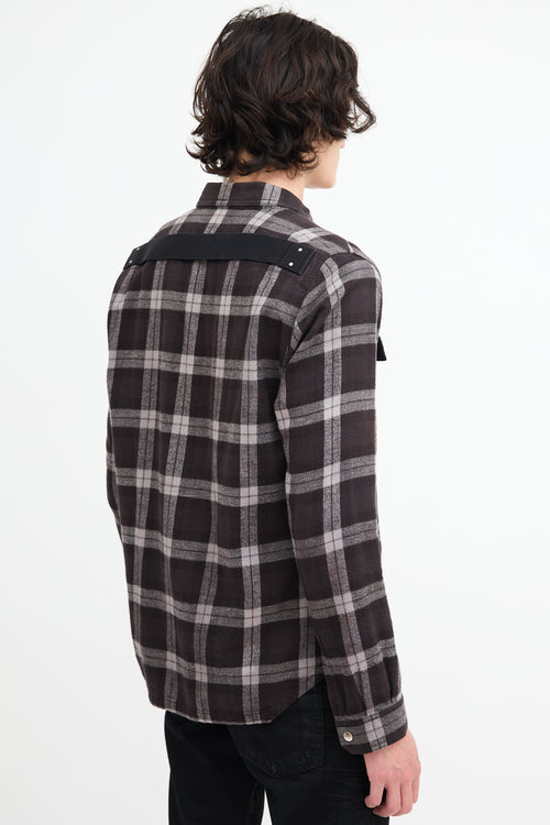 Rick Owens Black 
Grey Plaid Shirt