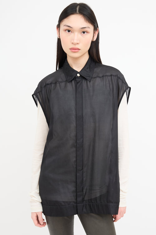 Rick Owens SS 2024 Silk Sheer Sleeveless Shirt