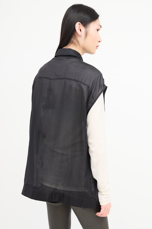 Rick Owens SS 2024 Silk Sheer Sleeveless Shirt