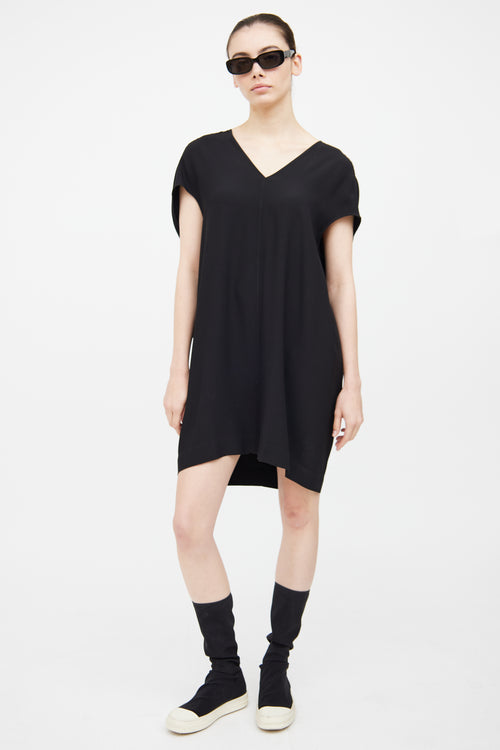 Rick Owens FW 2013 Black V-neck Tunic Dress