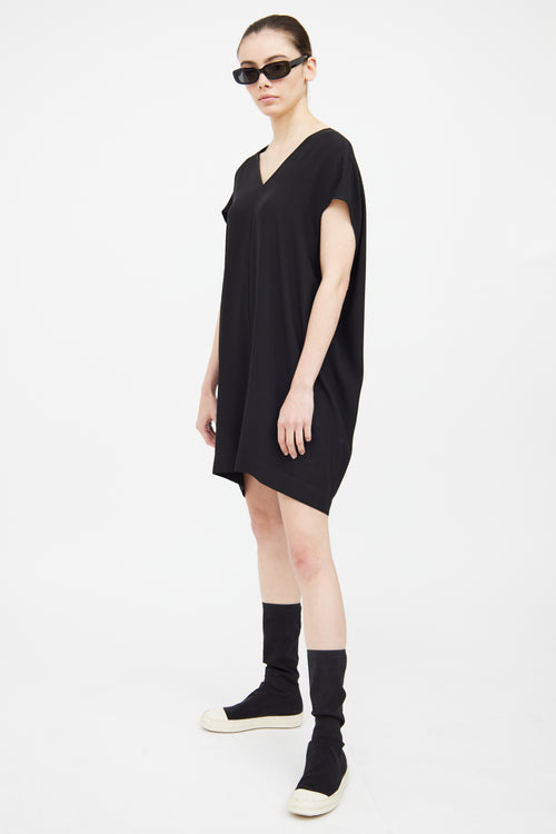 Rick Owens FW 2013 Black V-neck Tunic Dress