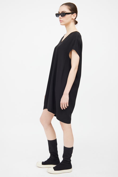 Rick Owens FW 2013 Black V-neck Tunic Dress