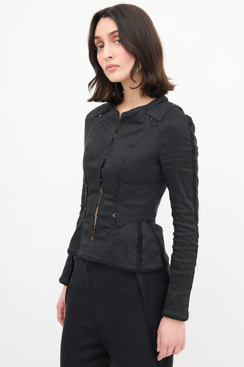 Rochas Black Two Piece Corset Jacket