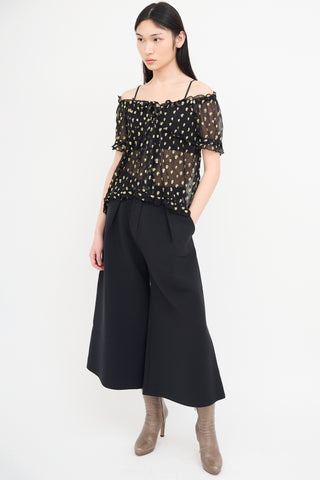 Roksanda Black Cropped Wide Leg Trouser