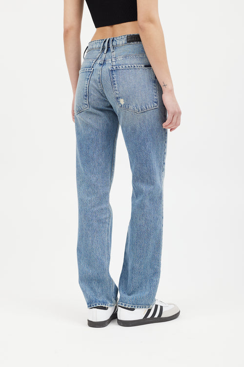 RTA Light Wash Embroidered Waist Jeans