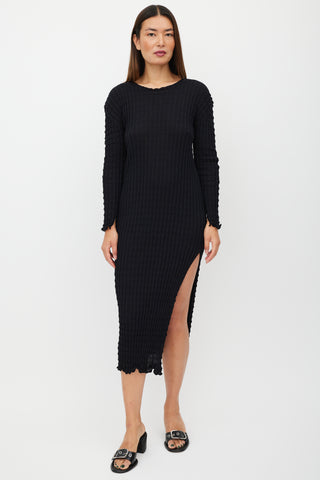 RUS Black Misuto Textured Dress