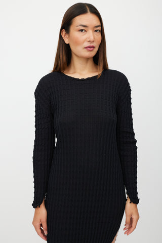 RUS Black Misuto Textured Dress