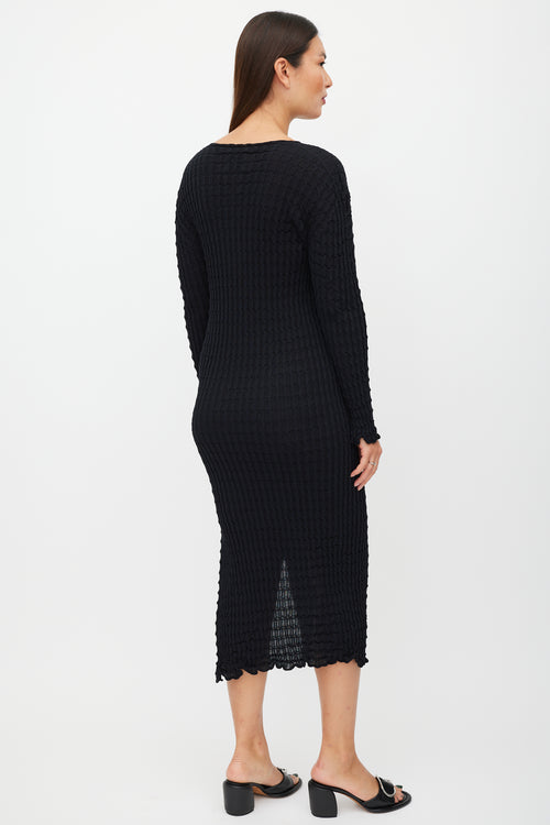 RUS Black Misuto Textured Dress