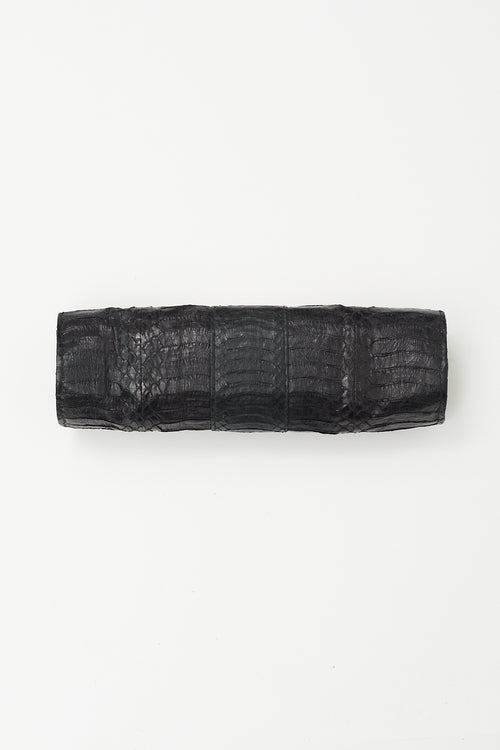 R&Y Augousti Vintage Black Textured Leather Pouch