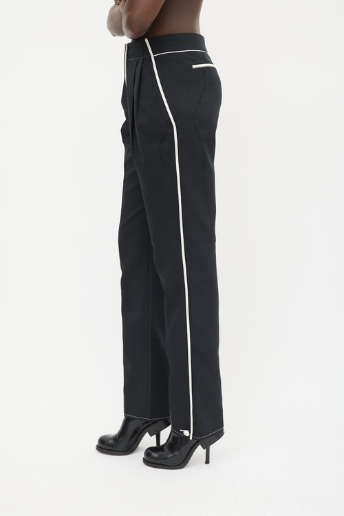 Rabanne Black 
White Striped Tuxedo Trouser