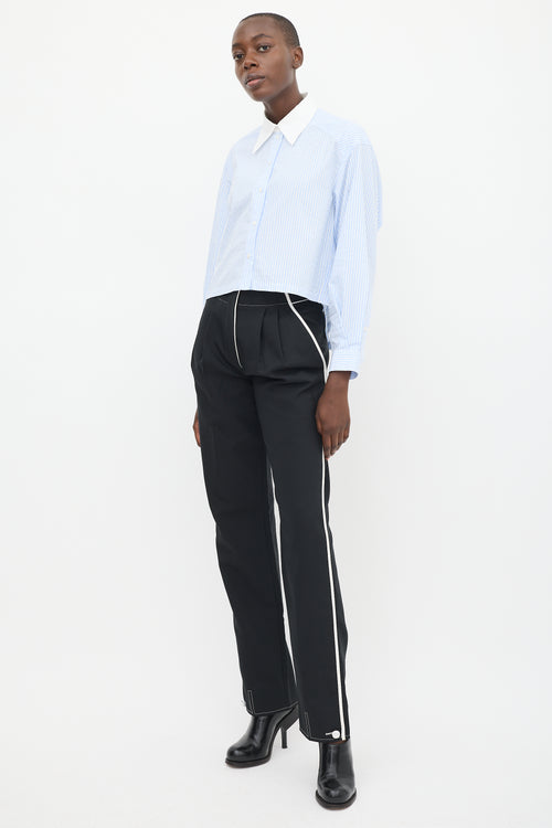 Rabanne Black 
White Striped Tuxedo Trouser