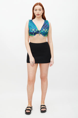 Rabanne Blue 
Multicolour Polka Dot Top