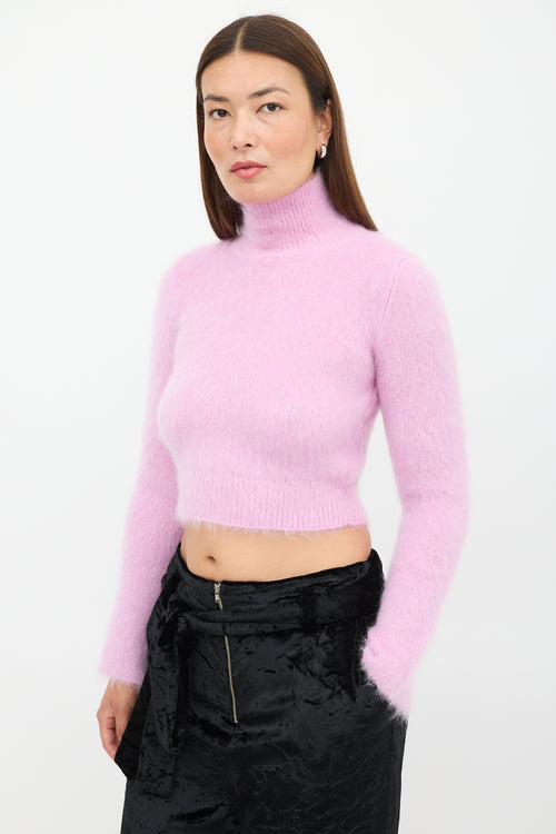 Rabanne Pink Mohair Cut Out Sweater