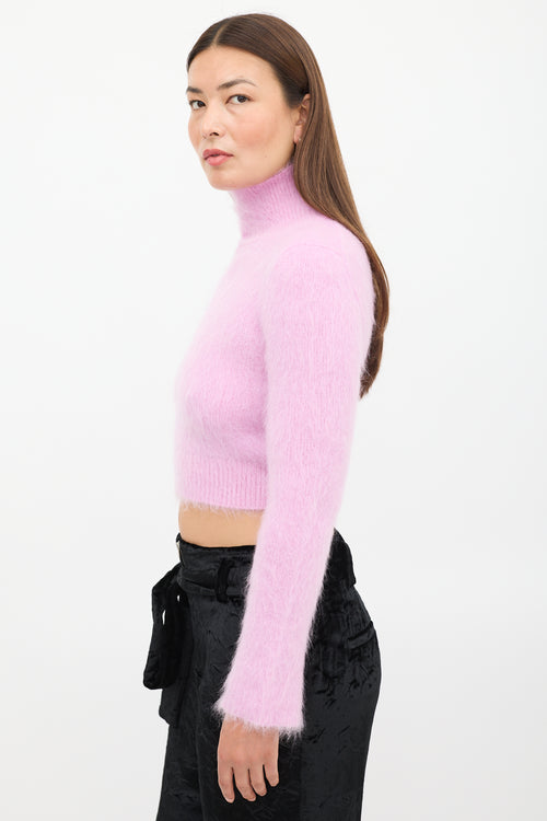 Rabanne Pink Mohair Cut Out Sweater