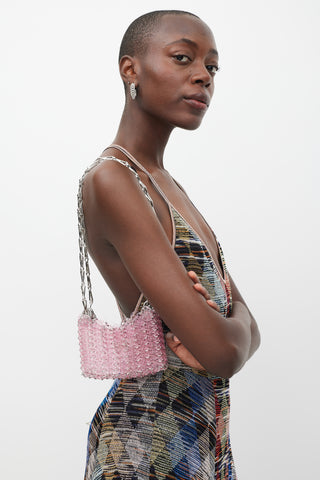 Rabanne Pink 
Silver 1969 Chainmail Disc Bag