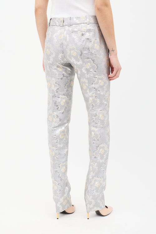 Rabanne Silver Floral Brocade Suit