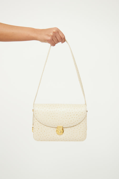 Paco Rabanne Cream Texture Flap Bag