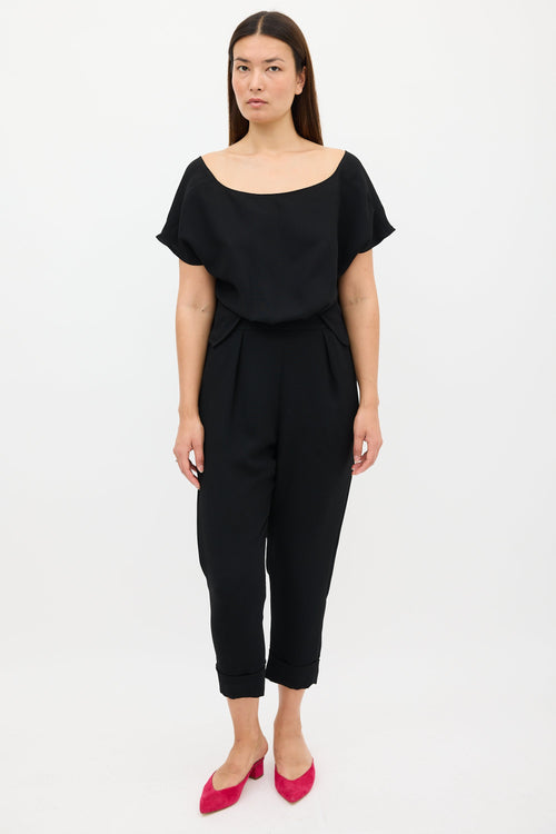 Rachel Comey Black Button 
Cutout Back Jumpsuit